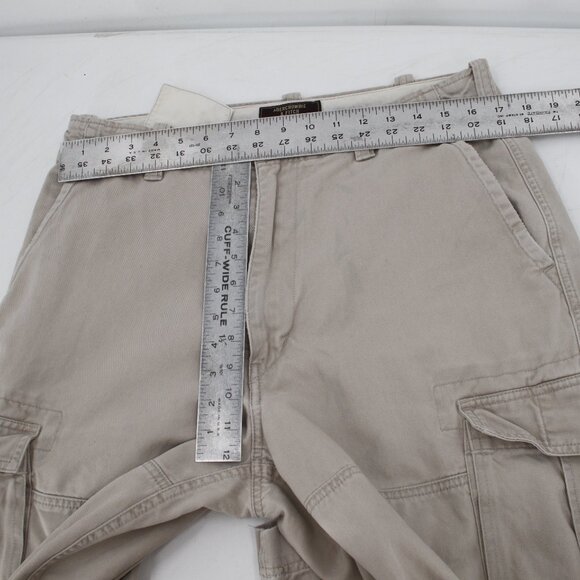 Y2K Abercrombie & fitch cargo pants Men's 32 34x29 flat front distressed cotton - Picture 13 of 16